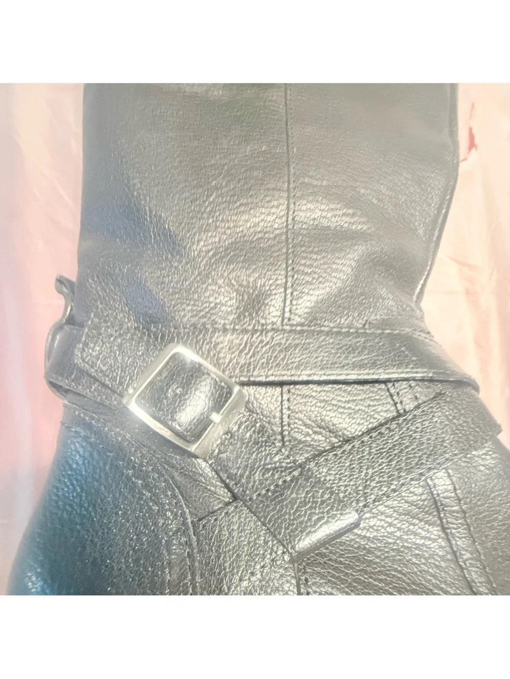 Naturalizer Rena 2 riding boots black leather silver hardware size 10
